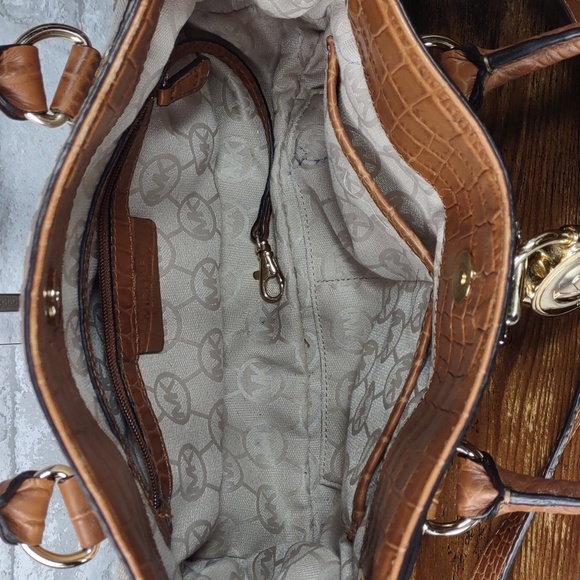 Michael Kors Canvas/Leather "Hamilton" Satchel Bag - Picture 8 of 16